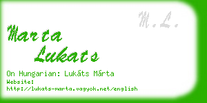 marta lukats business card